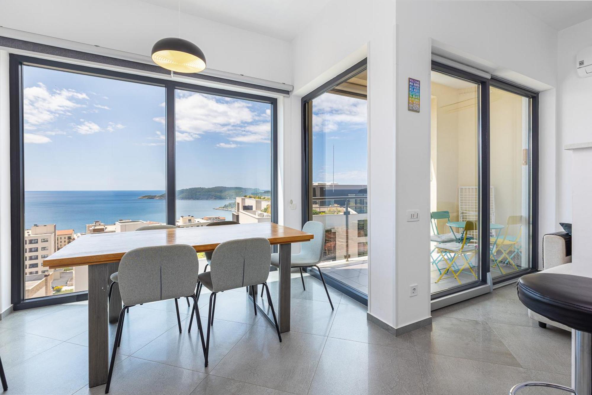 Modern Top Floor Sea View 3Br With Pools, Spa & Fitness Becici  Bagian luar foto